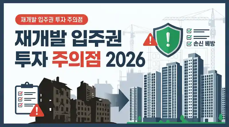 재개발 입주권 투자 주의점