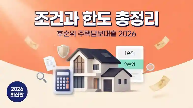 후순위 주택담보대출 조건 및 한도 총정리