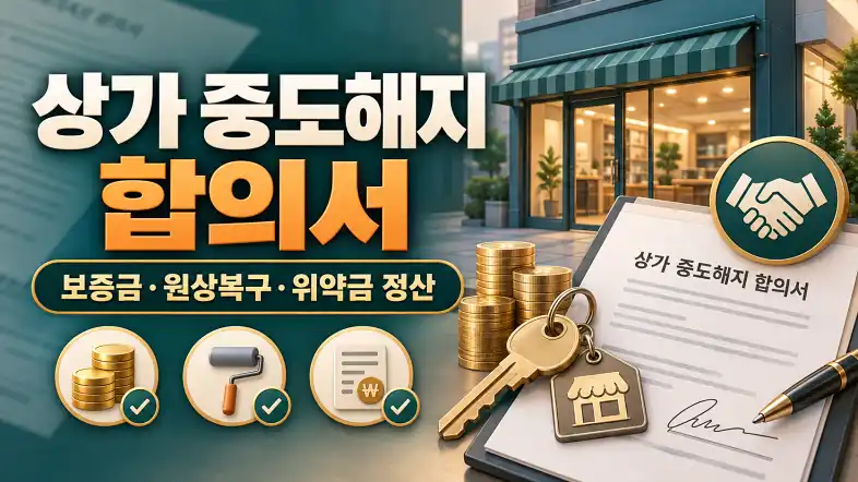 상가 임대차 중도해지 합의서 와열쇠
