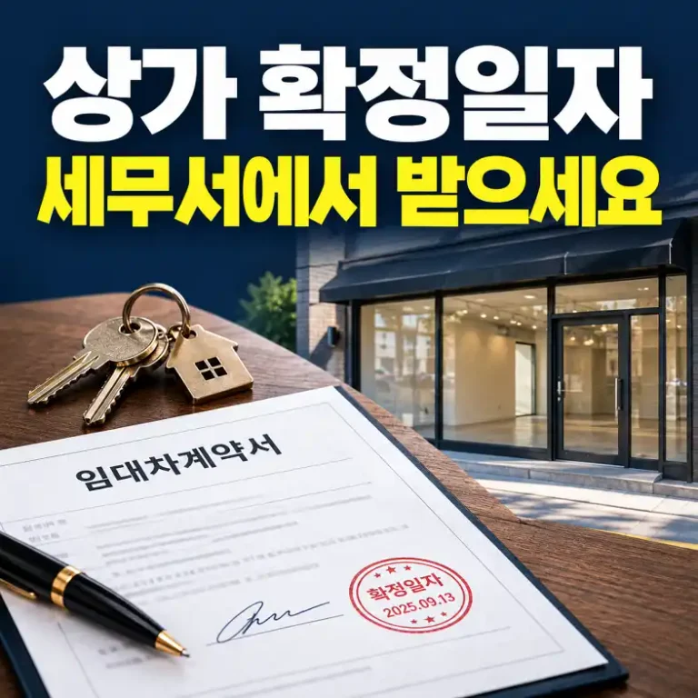상가 확정일자를 받기 위해 임대차계약서와 사업자등록 서류를 세무서 창구에 제출하는 임차인