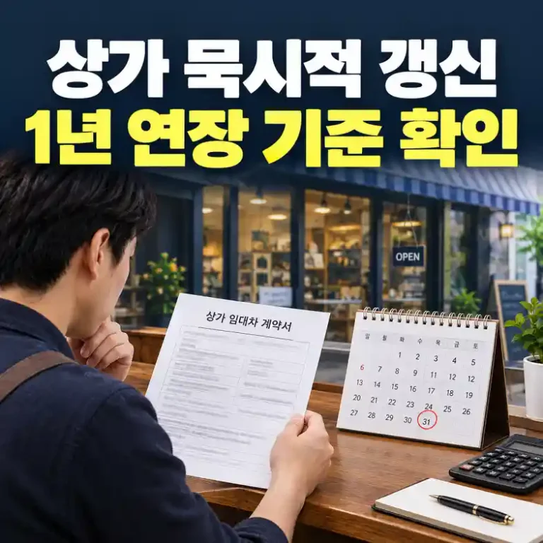상가 묵시적 갱신 여부를 확인하려고 임대차계약서 만료일과 달력을 대조하는 자영업자
