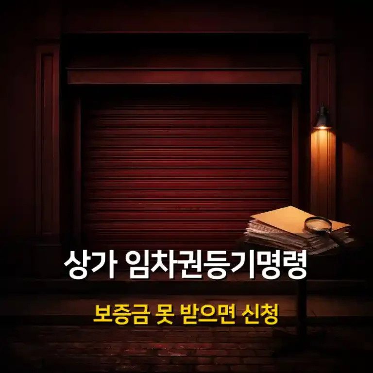 상가 점포와 임대차 서류 앞에서 임차권등기명령 신청 요건을 확인하는 임차인