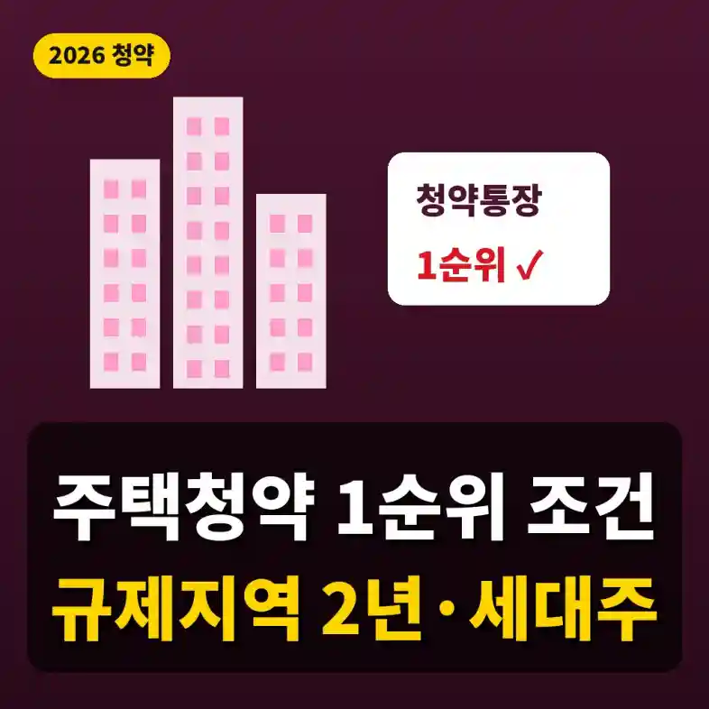 주택청약 1순위 조건 2026